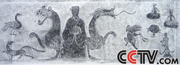 滕州市汉画像石馆中的“周穆王拜见西王母图”_副本.jpg