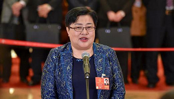 张宝艳在“代表通道”上接受记者采访。.jpg
